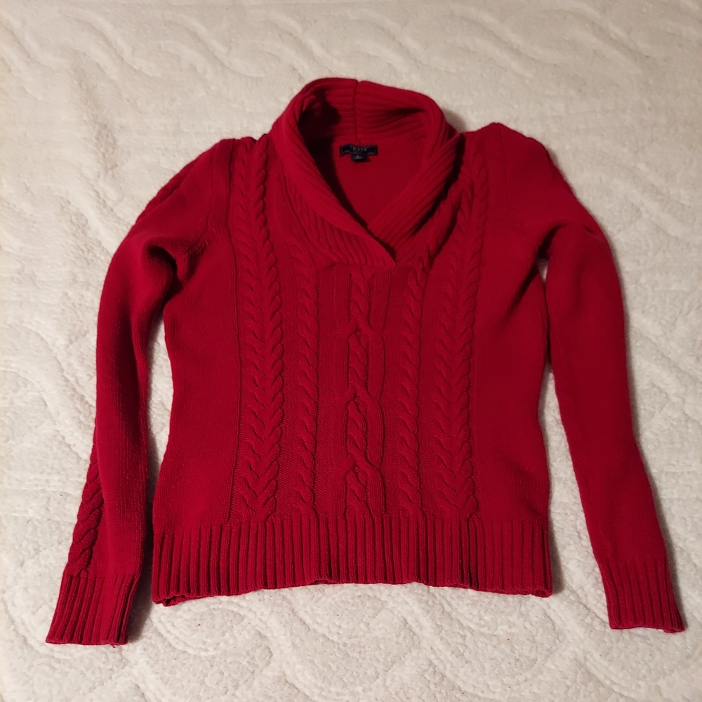 Chaps Scarlet Cowl Neck Sweater